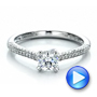 18k White Gold 18k White Gold Contemporary Pave Set Diamond Engagement Ring - Video -  100395 - Thumbnail