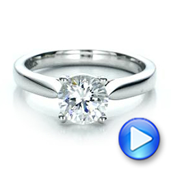  Platinum Platinum Contemporary Solitaire Engagement Ring - Video -  100399 - Thumbnail