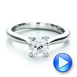 18k White Gold 18k White Gold Contemporary Solitaire Engagement Ring - Video -  100401 - Thumbnail