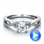  Platinum Platinum Contemporary Criss-cross Diamond Engagement Ring - Video -  100403 - Thumbnail