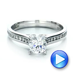 14k White Gold Contemporary Channel Set Diamond Engagement Ring - Video -  100405 - Thumbnail