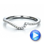  Platinum Platinum Contemporary Curved Shared Prong Diamond Wedding Band - Video -  100410 - Thumbnail