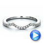  Platinum Platinum Contemporary Curved Shared Prong Diamond Wedding Band - Video -  100411 - Thumbnail