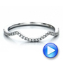 18k White Gold 18k White Gold Contemporary Curved Shared Prong Diamond Wedding Band - Video -  100412 - Thumbnail