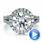  Platinum Custom Diamond Halo Engagement Ring - Video -  100484 - Thumbnail
