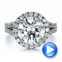 18k White Gold 18k White Gold Custom Diamond Halo Engagement Ring - Video -  100484 - Thumbnail