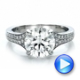  Platinum Custom Micro-pave Diamond Engagement Ring - Video -  100571 - Thumbnail