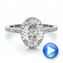 14k White Gold And 14K Gold 14k White Gold And 14K Gold Custom Two-tone Diamond Halo Engagement Ring - Video -  100572 - Thumbnail