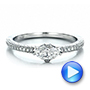 14k White Gold Custom Marquise Diamond Engagement Ring - Video -  100573 - Thumbnail