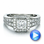 18k White Gold 18k White Gold Custom Princess Cut Diamond Halo Engagement Ring - Video -  100576 - Thumbnail