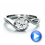  Platinum Platinum Custom Wrapped Diamond Solitaire Engagement Ring - Video -  100595 - Thumbnail