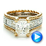  18K Gold And 18k Yellow Gold 18K Gold And 18k Yellow Gold Custom Two-tone Diamond Engagement Ring - Video -  100616 - Thumbnail