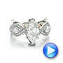  Platinum And 18K Gold Custom Two-tone And Marquise Diamond Engagement Ring - Video -  100620 - Thumbnail
