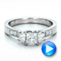  Platinum Custom Princess Cut Diamond Engagement Ring - Video -  100632 - Thumbnail