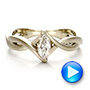  Platinum Platinum Custom Solitaire Marquise Diamond Engagement Ring - Video -  100642 - Thumbnail