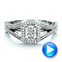 18k White Gold 18k White Gold Custom Diamond Halo Engagement Ring - Video -  100651 - Thumbnail