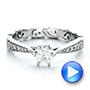 14k White Gold Custom Organic Diamond Engagement Ring - Video -  100652 - Thumbnail