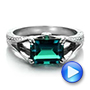 18k White Gold 18k White Gold Custom Emerald And Diamond Ring - Video -  100653 - Thumbnail