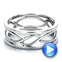 14k White Gold 14k White Gold Custom Men's Filigree Wedding Band - Video -  100654 - Thumbnail