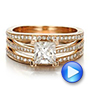 14k Rose Gold 14k Rose Gold Custom Princess Cut Diamond Engagement Ring - Video -  100657 - Thumbnail