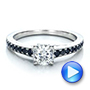 14k White Gold Custom Black Diamond Engagement Ring - Video -  100665 - Thumbnail