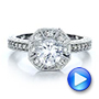  18K Gold Diamond Halo Engagement Ring - Vanna K - Video -  100668 - Thumbnail