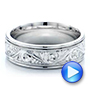  Platinum Hand Engraved Men's Wedding Band - Kirk Kara - Video -  100671 - Thumbnail