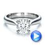 18k White Gold 18k White Gold Custom Solitaire Engagment Ring - Video -  100685 - Thumbnail