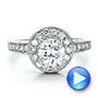 18K Gold Two-tone Diamond Halo With Pink Diamonds Engagement Ring - Vanna K - Video -  100687 - Thumbnail