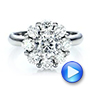 14k White Gold Custom Diamond Halo Engagement Ring - Video -  100699 - Thumbnail