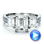 14k White Gold 14k White Gold Custom Emerald Cut Diamond Engagement Ring - Video -  100723 - Thumbnail