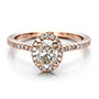 14k Rose Gold Custom Diamond Halo Engagement Ring - Video -  100741 - Thumbnail