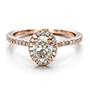 18k Rose Gold 18k Rose Gold Custom Diamond Halo Engagement Ring - Video -  100741 - Thumbnail