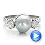 White Pearl And Diamond Ring - Video -  100765 - Thumbnail