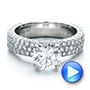  Platinum Custom Pave Diamond Engagement Ring - Video -  100770 - Thumbnail