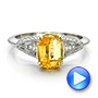  14K Gold 14K Gold Custom Yellow Sapphire And Diamond Engagement Ring - Video -  100773 - Thumbnail