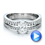  Platinum Custom Split Shank Diamond Engagement Ring - Video -  100774 - Thumbnail