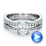 18k White Gold 18k White Gold Custom Split Shank Diamond Engagement Ring - Video -  100774 - Thumbnail