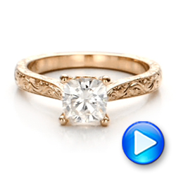  18K Gold 18K Gold Custom Solitaire Engagement Ring - Video -  100780 - Thumbnail