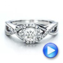  Platinum Platinum Custom Princess Cut Diamond Halo Engagement Ring - Video -  100790 - Thumbnail