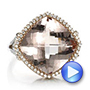  Platinum Platinum Morganite And Diamond Halo Two-tone Ring - Video -  100795 - Thumbnail