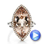 14k Rose Gold 14k Rose Gold Marquise Morganite And Diamond Halo Ring - Video -  100797 - Thumbnail
