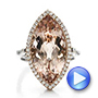 18k Rose Gold 18k Rose Gold Marquise Morganite And Diamond Halo Ring - Video -  100797 - Thumbnail