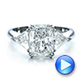 18k White Gold 18k White Gold Custom Three Stone Diamond Engagement Ring - Video -  100803 - Thumbnail