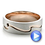  Platinum And 18k Rose Gold Platinum And 18k Rose Gold Custom Men's Two-tone Band - Video -  100819 - Thumbnail