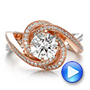 18k Rose Gold And 18K Gold 18k Rose Gold And 18K Gold Custom Diamond Engagement Ring - Video -  100822 - Thumbnail