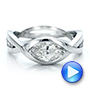 14k White Gold Custom Marquise Diamond Engagement Ring - Video -  100824 - Thumbnail