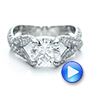  Platinum Custom Pave Diamond Engagement Ring - Video -  100835 - Thumbnail