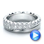 14k White Gold Women's Pave Diamond Wedding Band - Video -  100838 - Thumbnail