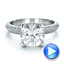  Platinum Custom Diamond Engagement Ring - Video -  100839 - Thumbnail
